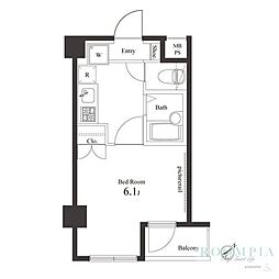 ヴェルト新宿落合 3階1Kの間取り