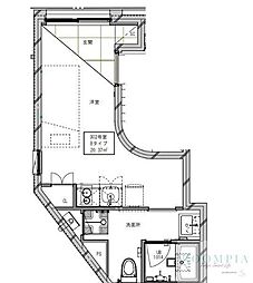 ミライズ中野江原町 5階ワンルームの間取り