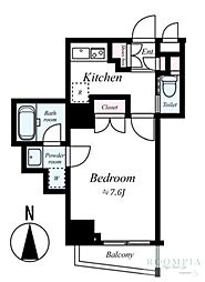 ザ プレミアムスイート新宿下落合 3階1Kの間取り