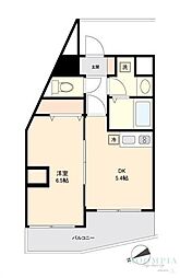 ONE ROOF FLAT NISHIWASEDA 6階1DKの間取り