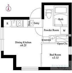 エスポワール門前仲町 5階1DKの間取り