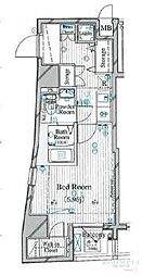 ル・リオン牛込柳町 7階1Kの間取り