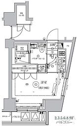 セジョリ西早稲田II 7階1Kの間取り