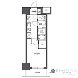 BPRレジデンス門前仲町 7階1Kの間取り