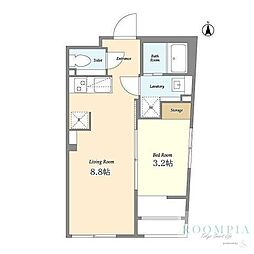 ミリアレジデンス早稲田山吹町 4階1LDKの間取り