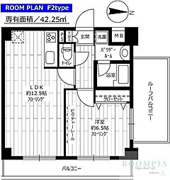 ステージファースト新中野 4階1LDKの間取り