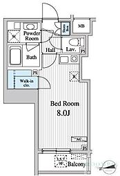 グレース早稲田 8階ワンルームの間取り