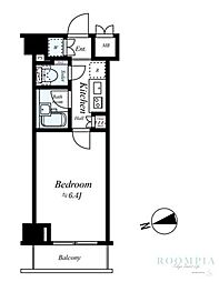 ルーブル中野新井 5階1Kの間取り