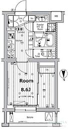 メイクスデザイン学習院下 4階1Kの間取り