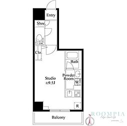 GENOVIA武蔵関公園skygarden 4階1Kの間取り