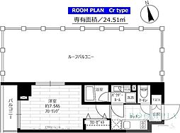 ステージグランデ上落合 5階1Kの間取り