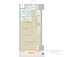 ヴェルデュール高田馬場 9階1LDKの間取り