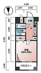 OLIO早稲田 6階1Kの間取り