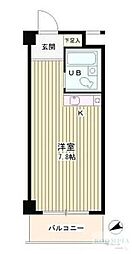 ローヤルガーデン 7階ワンルームの間取り