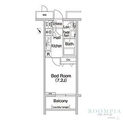 コンフォリア中落合 2階1Kの間取り
