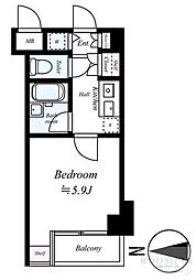 ティアラ目白AVENUE 2階1Kの間取り