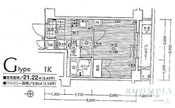 グランヴァン中野新橋 1Kの間取図画像