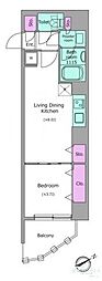 クレヴィアリグゼ中野新井薬師 1LDKの間取図画像