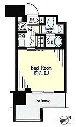 レジディア市谷薬王寺 1Kの間取図画像