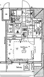 コンシェリア神楽坂 1Kの間取図画像