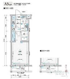 メインステージカミイタバシ 1Kの間取図画像