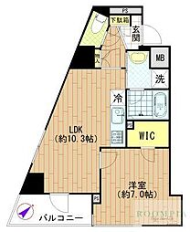 アリーチェ中落合 1LDKの間取図画像
