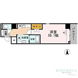GrandiinoWaseda 1Kの間取図画像