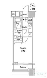 ファーストリアルタワー新宿 1Kの間取図画像