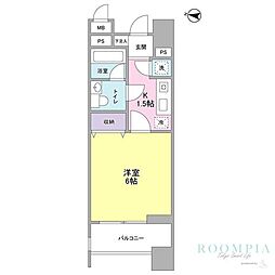ロネスタR文京護国寺 1Kの間取図画像