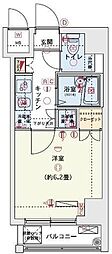 VIDA#033 1Kの間取図画像