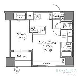 ACP Residence 中野新橋 1LDKの間取図画像