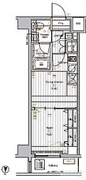 THEPREMIUMCUBEGSHIOMI 1DKの間取図画像