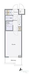 ルーブル高田馬場 1Kの間取図画像