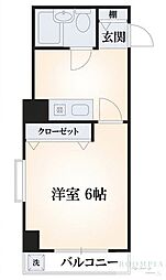 フラットワセダ 1Kの間取図画像