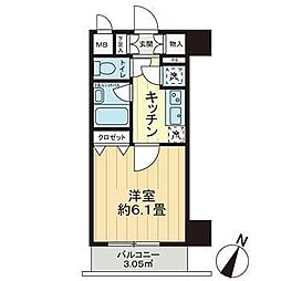パレステュディオ飯田橋 1Kの間取図画像