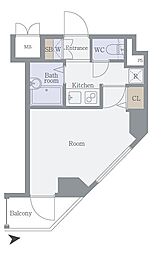 エクセリア早稲田2 1Kの間取図画像