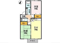 セジュールNK 2DKの間取図画像