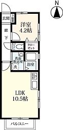 ロワイヤル2 1LDKの間取図画像