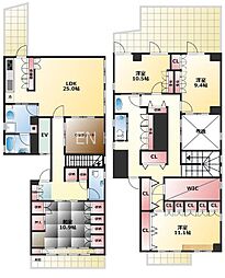 LYON　江戸堀 9階4LDKの間取り