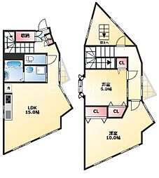 Osaka Metro堺筋線 堺筋本町駅 徒歩8分の賃貸マンション 4階2SLDKの間取り