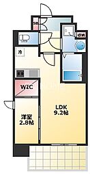 シャテーニュ上本町 6階1LDKの間取り