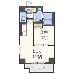 ノーブルスクエア新町 4階1LDKの間取り