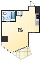 是空NANBAII 9階ワンルームの間取り
