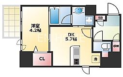 GAUDI 9階1LDKの間取り