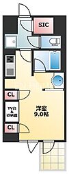 KDX堺筋本町レジデンス ワンルームの間取図画像