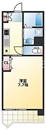 リップル上本町 6階1Kの間取り
