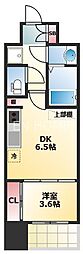 セレニテ北久宝寺 1DKの間取図画像