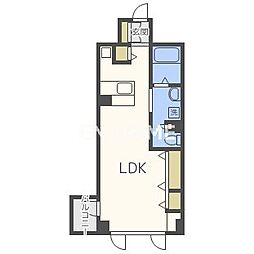 ルクレ北堀江 ワンルームの間取図画像