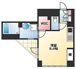 ルーセントオーデン難波 ワンルームの間取図画像