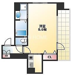 キャピトル安堂寺 1Kの間取図画像